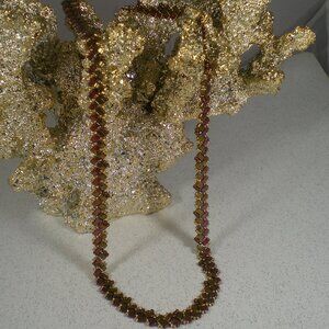 Dark Bronze Beaded Half Tila Bead Necklace